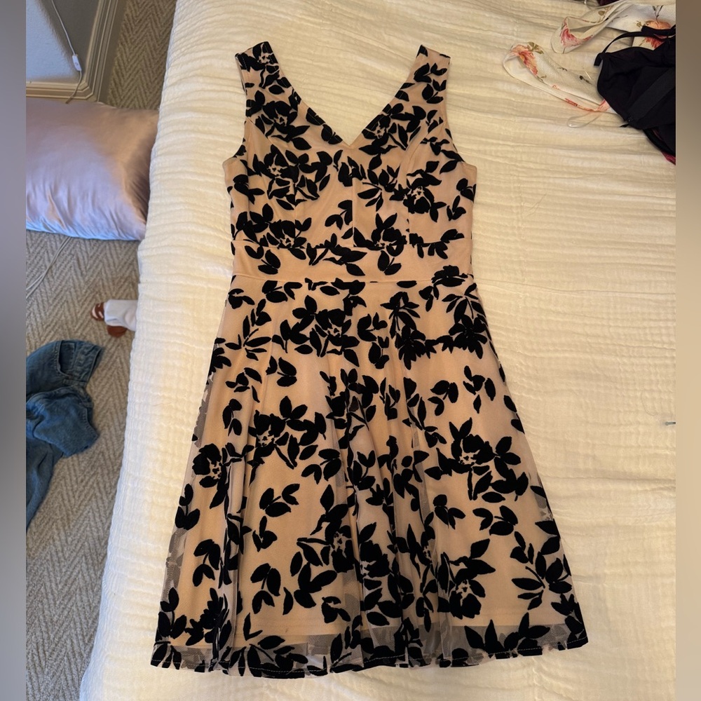 Alter’d State black and tan mini dress.